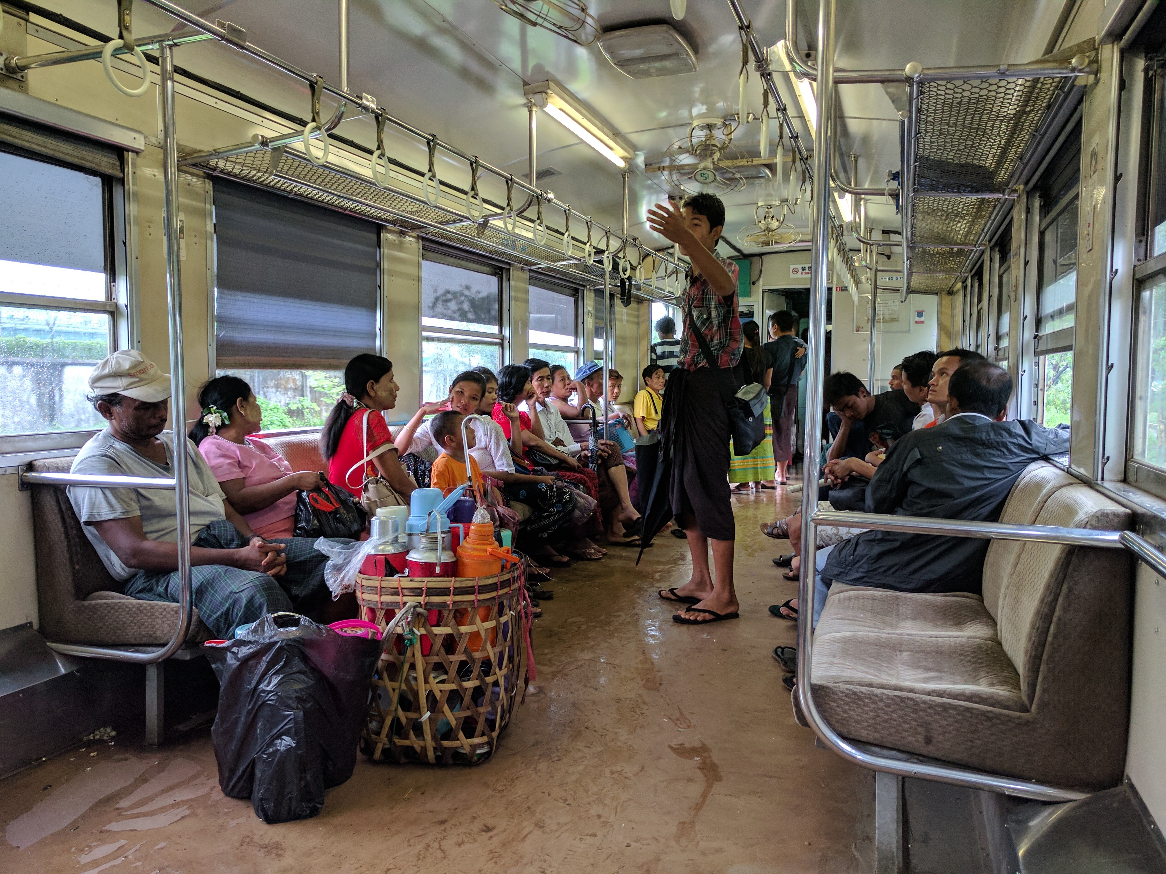 Yangon circle train inside